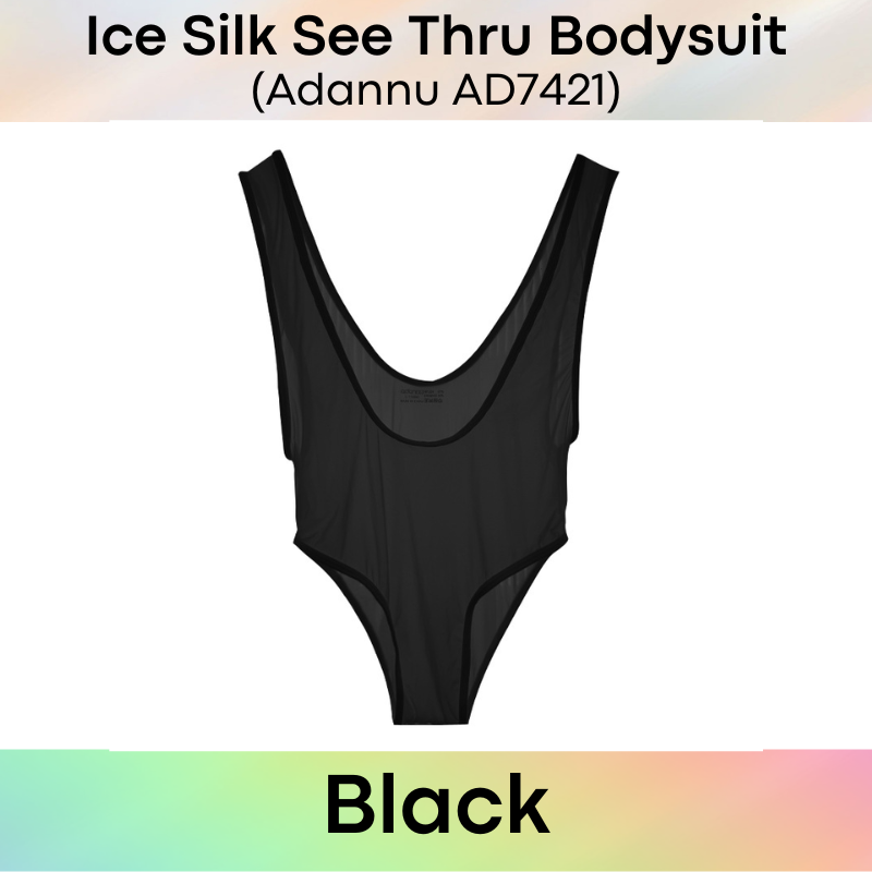 Men's Bodysuit: Nylon Ice Silk Sheer See Through Slim Fit Bodysuit (AD7421)