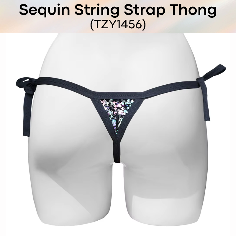 Men's Thong: Sequin Strap Thong with side String Side (TZY1456)