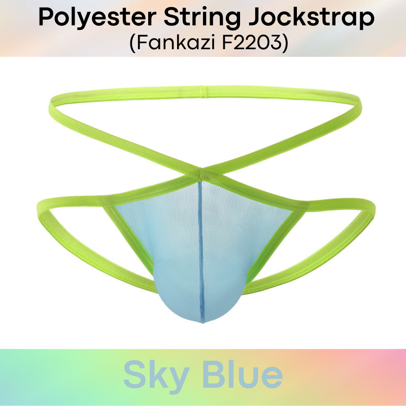 Men's Jockstrap: Polyester String Band Jockstrap with Lined Pouch Jockstrap Underwear (F2203)