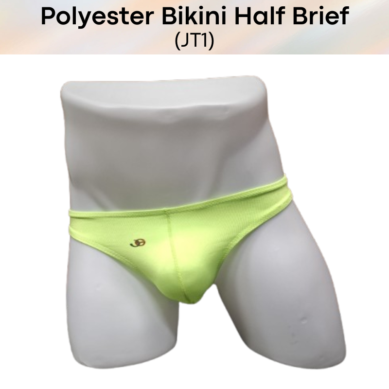 Men's Brief: Polyester Half Brief Bikini Underwear (JT1)