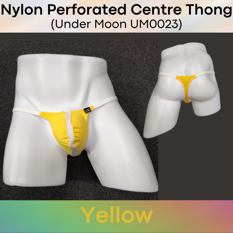 Men's Thong : Nylon Thong with Perforated Centre Underwear (UM0023)