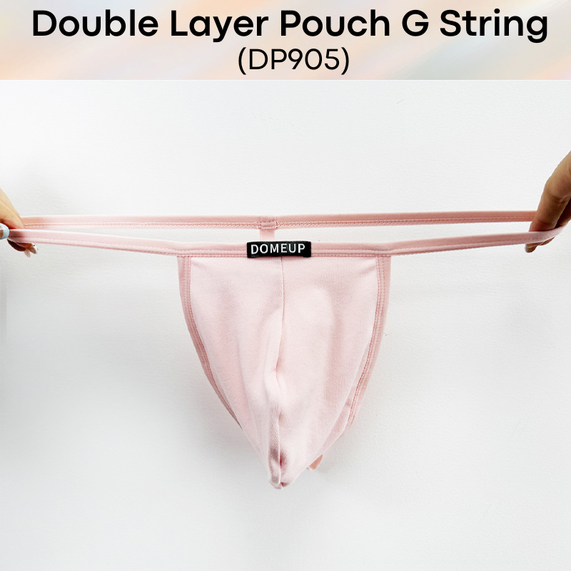 Mens GString: Polyester Double Layer Large Front Pouch GString Underwear (DP905)