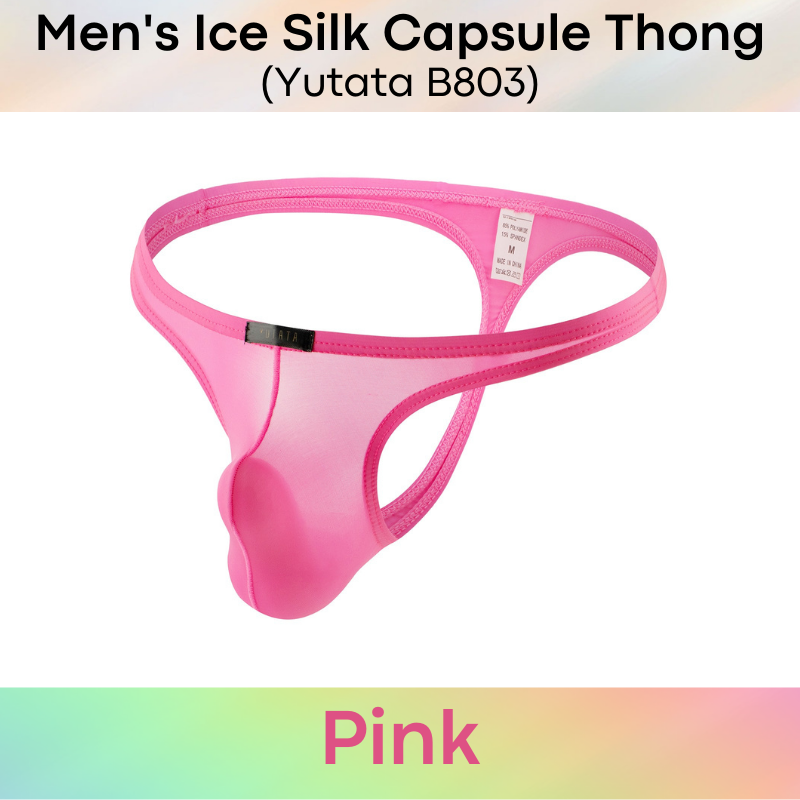 Men's Thong : Ice Silk Capsule Compartment Underwear (Yutata B803)