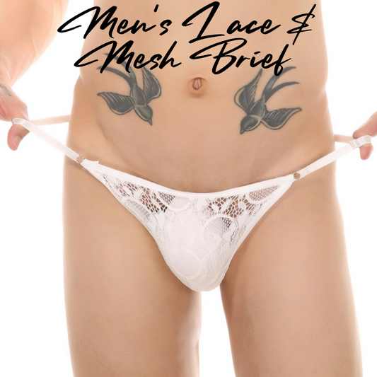 Men's Brief : Adjustable Strap Lace Underwear (CMF123)