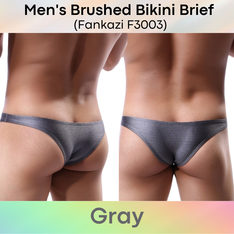 Men's Brief : Low Waist Brushed Bikini Underwear (Fankazi F3003)