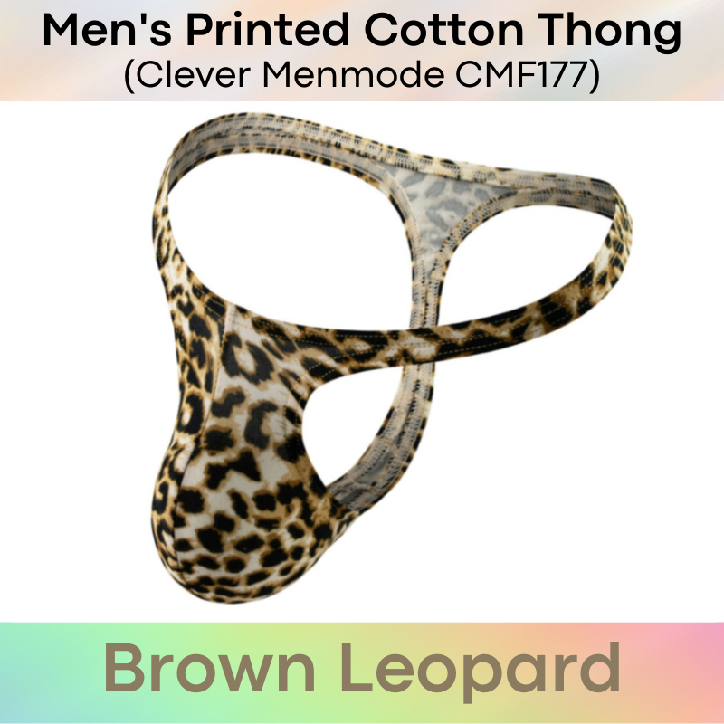 Men's Thong : Printed Cotton Large Pouch Underwear (Clever Menmode CMF177)