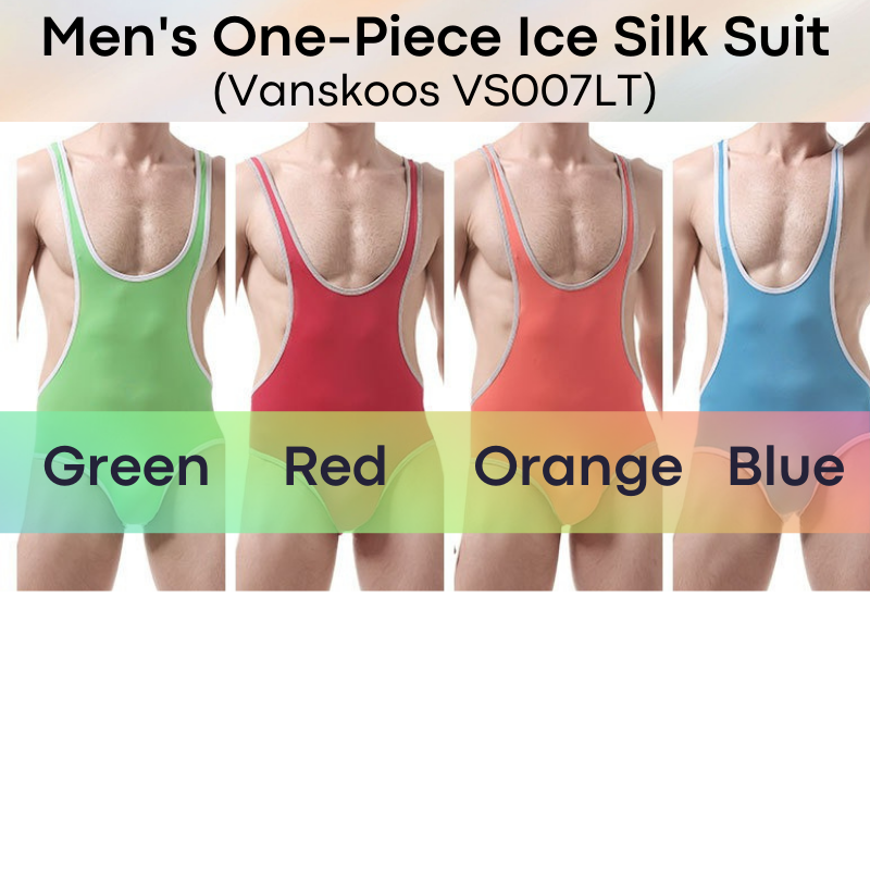 Men's Bodysuit : One-Piece Brief Ice Silk (Vanskoos VS007LT)