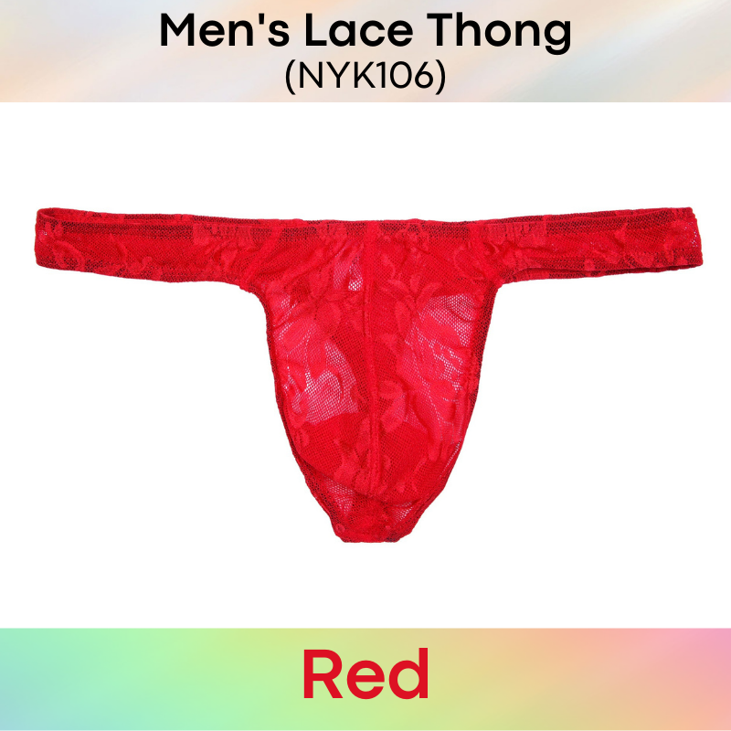 Men's Thong : Lace Sexy T Back Thong Underwear (NYK106)