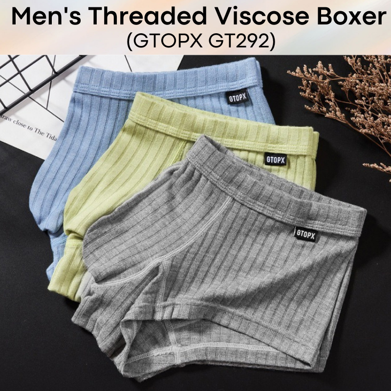 Men's Boxer : Threaded Viscose Low Waist Underwear (GT292)