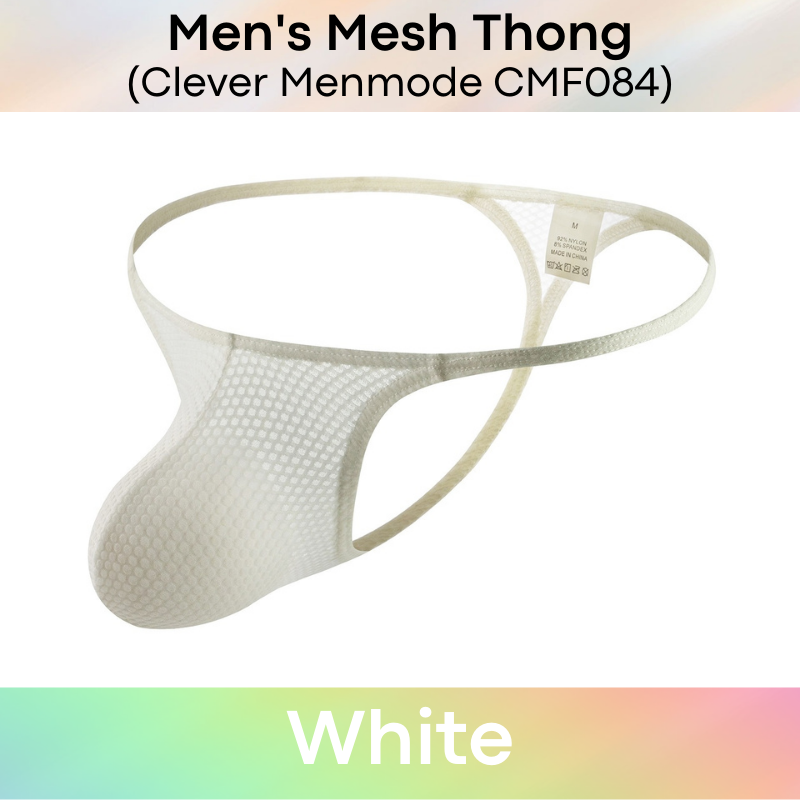 Men's Thong : Textured Mesh Large Pouch Underwear (Clever Menmode CMF084)