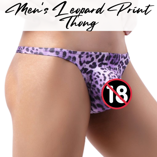 Men's Thong : Leopard Print High Hip Underwear (Kaixuan KX032)