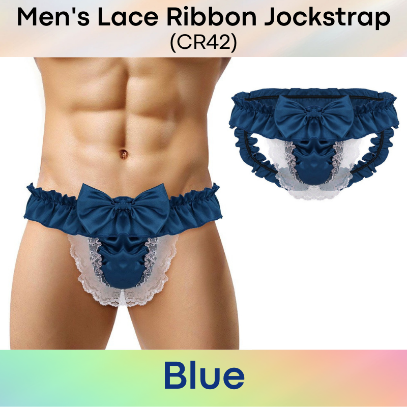 Men's Jockstrap : Lace and Ribbon Underwear (CR42)