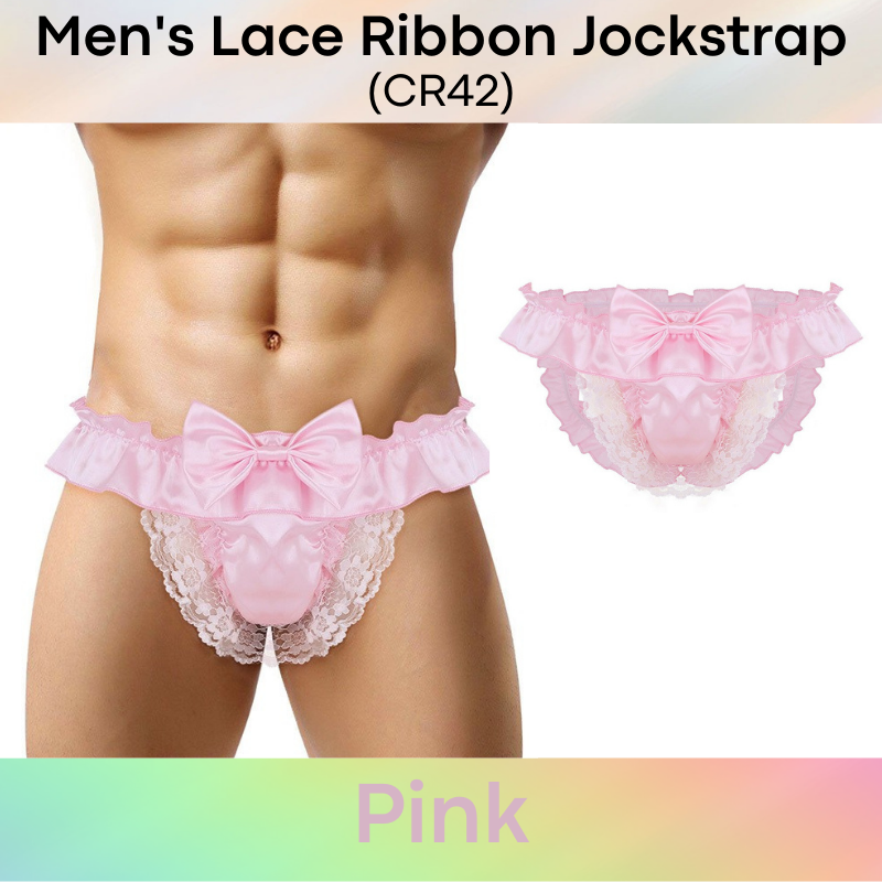 Men's Jockstrap : Lace and Ribbon Underwear (CR42)