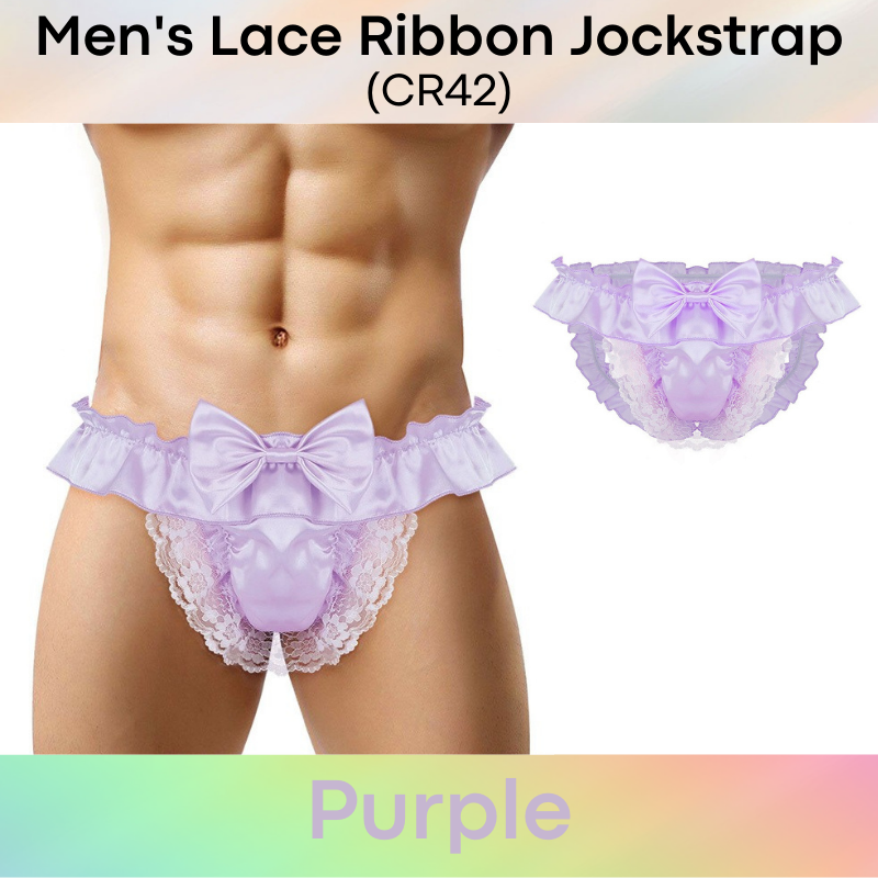 Men's Jockstrap : Lace and Ribbon Underwear (CR42)