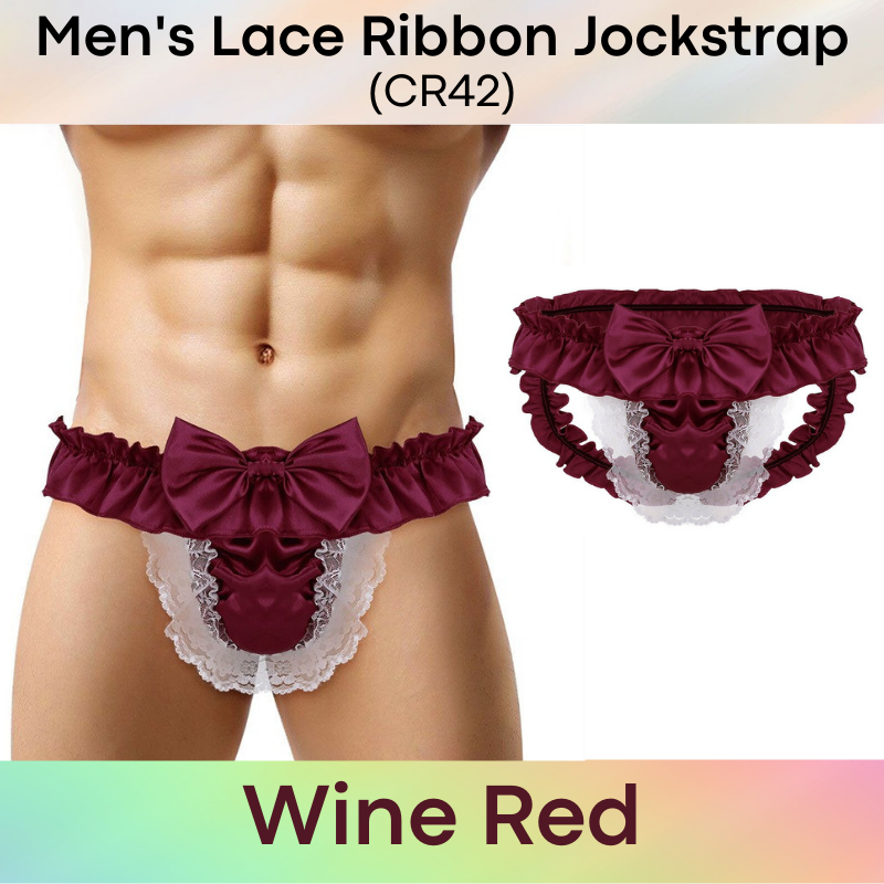 Men's Jockstrap : Lace and Ribbon Underwear (CR42)