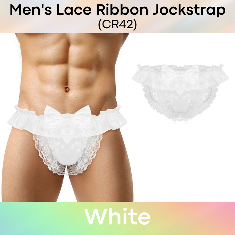 Men's Jockstrap : Lace and Ribbon Underwear (CR42)