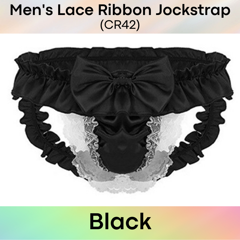 Men's Jockstrap : Lace and Ribbon Underwear (CR42)