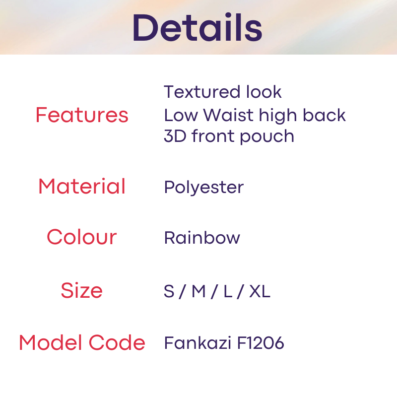 Men's Brief : Highback Rainbow Underwear (Fankazi F1206)