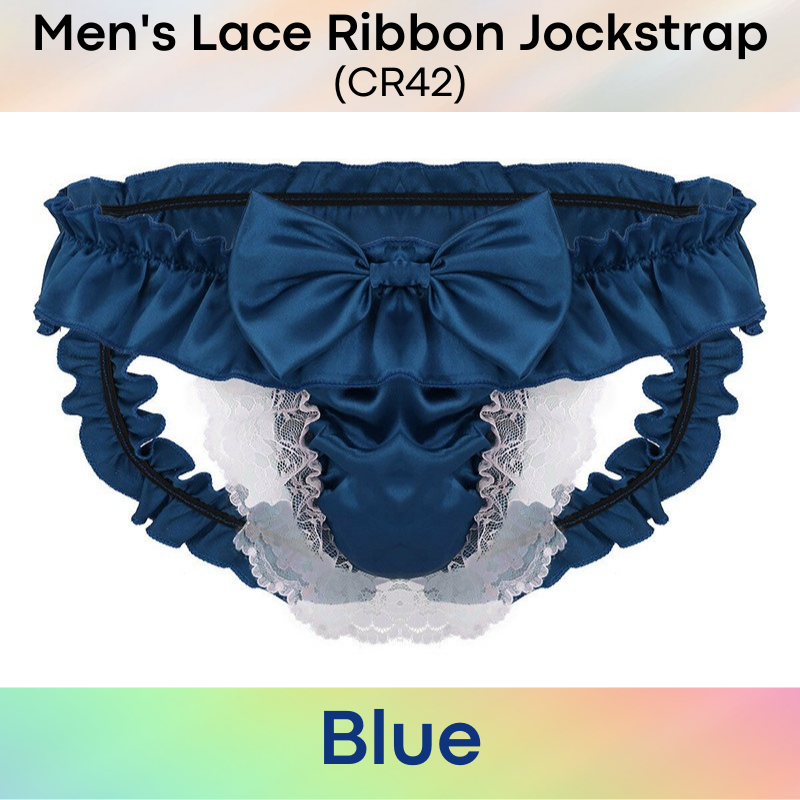 Men's Jockstrap : Lace and Ribbon Underwear (CR42)