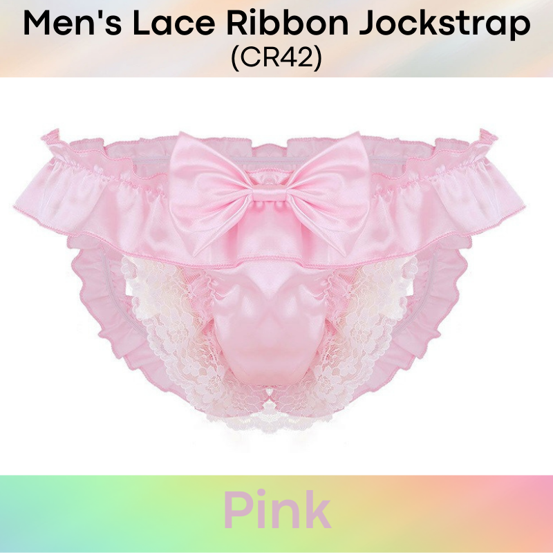 Men's Jockstrap : Lace and Ribbon Underwear (CR42)