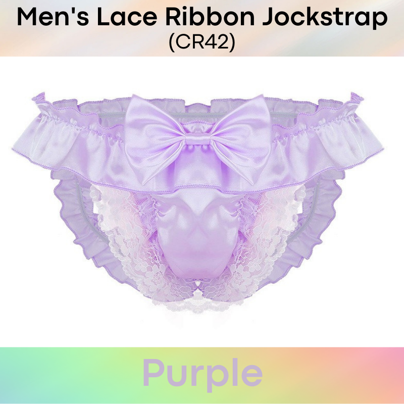 Men's Jockstrap : Lace and Ribbon Underwear (CR42)