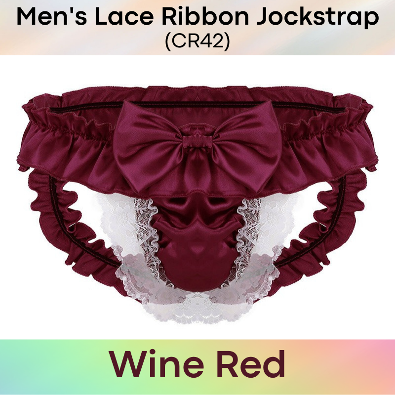 Men's Jockstrap : Lace and Ribbon Underwear (CR42)