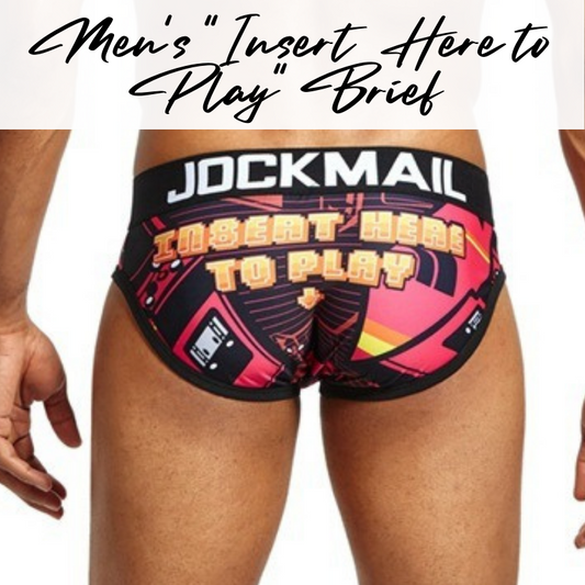 Men's Brief : "Insert Here to Play" Arcade Underwear (Jockmail JM333)