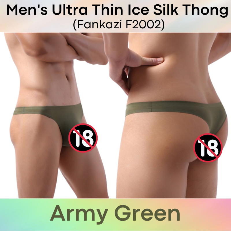 Men's Thong : Ice Silk Ultra Thin Underwear (Fankazi F2202)