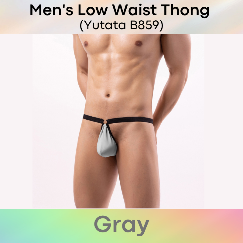 Men's Thong : Low Waist with Metal Ring (Yutata B859)