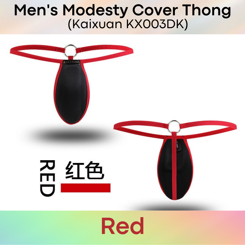 Men's Thong : Modesty Cover Underwear (Kaixuan KX003DK)