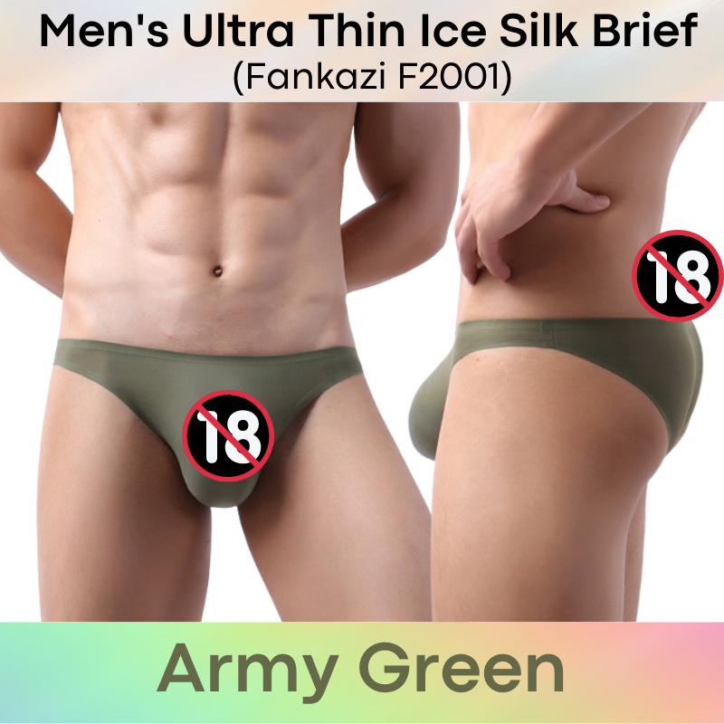 Men's Brief : Ice Silk Ultra Thin No Line Underwear (Fankazi F2201)