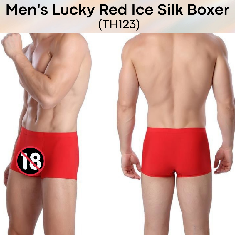 Men's Boxer : Lucky Red Ice Silk Underwear (TH123)