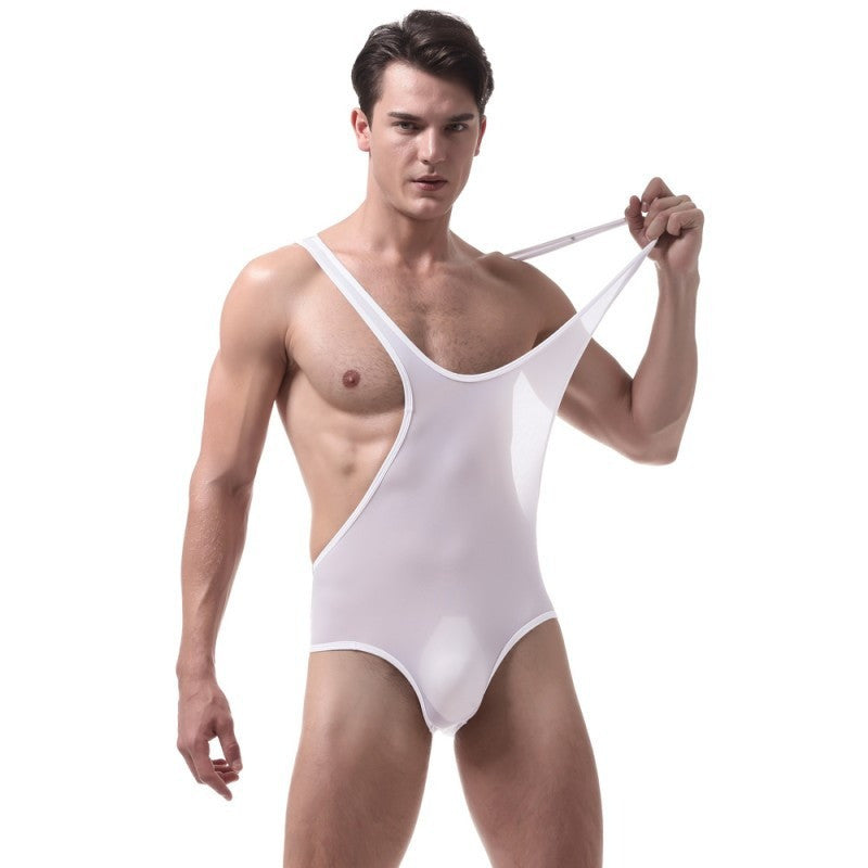 Men's Bodysuit : One-Piece Brief Ice Silk (Vanskoos VS007LT)