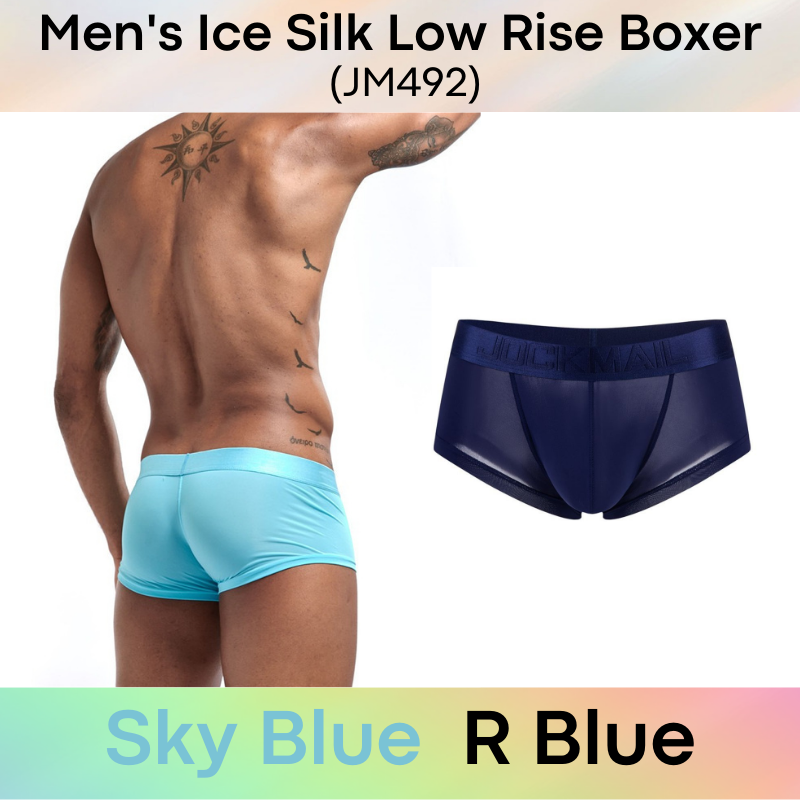 Men's Boxer : Ice Silk Low Rise Underwear (Jockmail JM492)