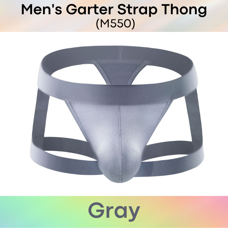 Men's Thong : Garter Strap Thong Underwear (Miboer M550)