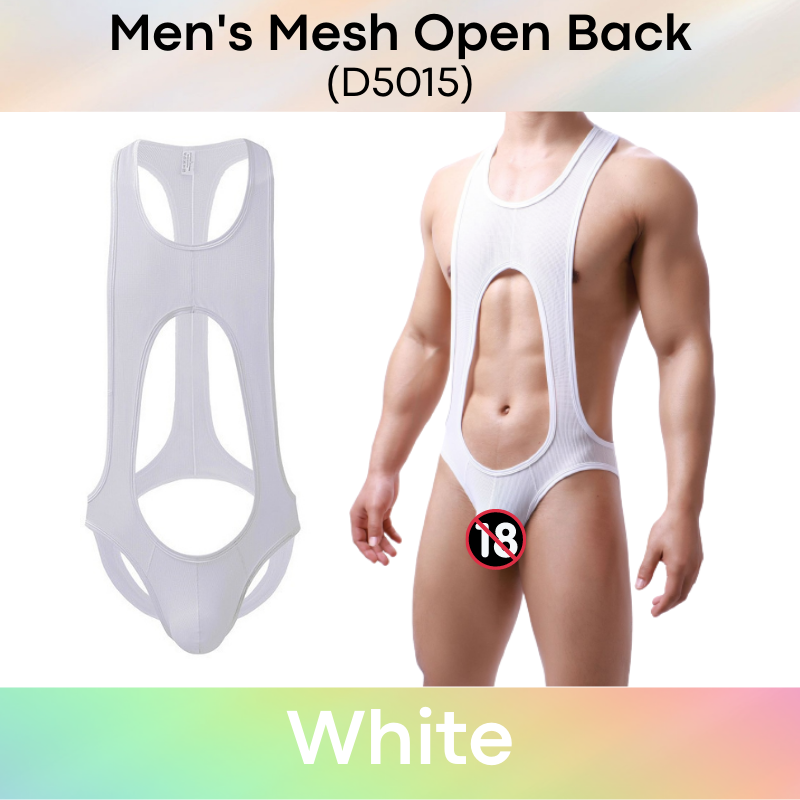 Men's Bodysuit : Mesh Open Back with Exposed Stomach (D5015)