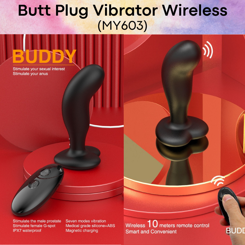 Adult Toy : Butt Plug Vibrator with Wireless Remote Control (MY603)