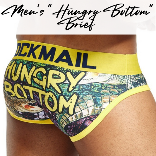 Men's Brief : "HUNGRY BOTTOM" Alligator Underwear (Jockmail JM325)