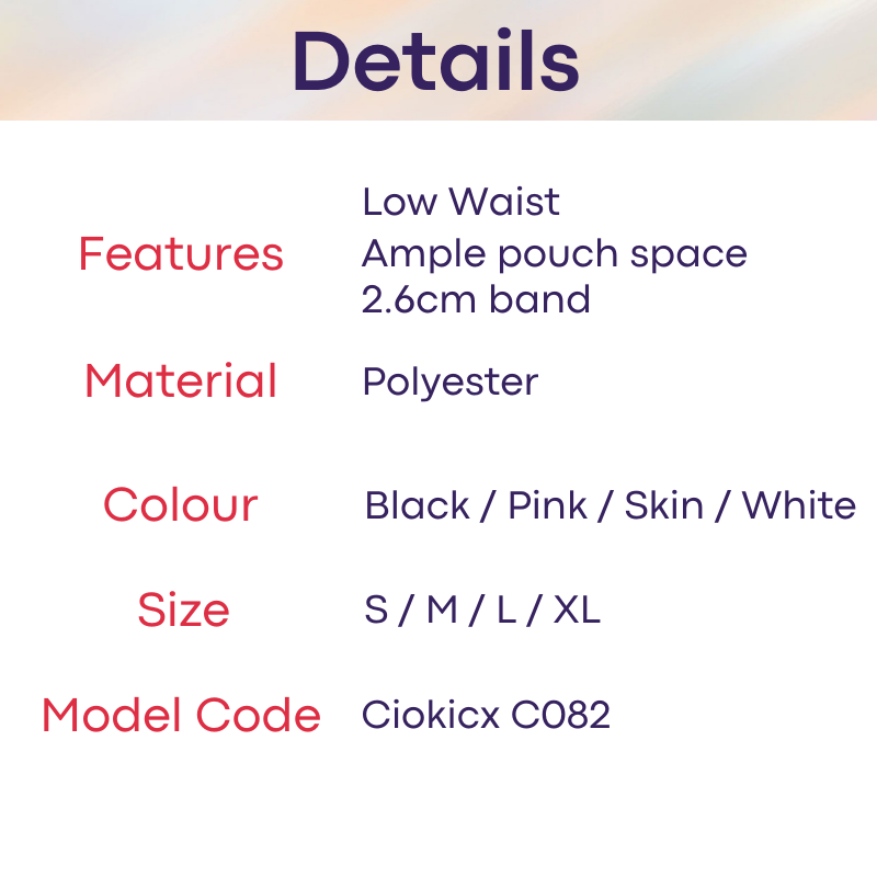 Men's Thong : Low Waist Polyester Thong Underwear (Ciokicx C082)