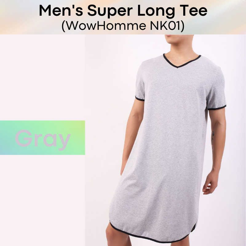 Men's Tee : Super Long Tee Homewear (Wowhomme NK01)