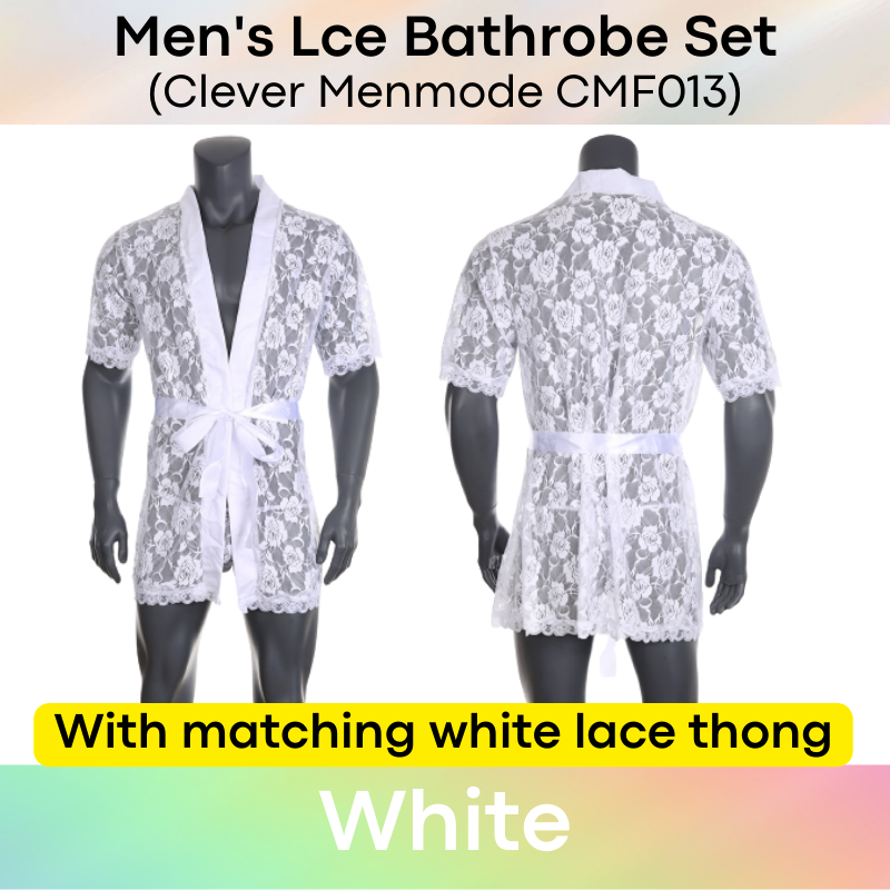 Men's Homewear : Lace Bathrobe and Thong Set (Clever Menmode CMF013)