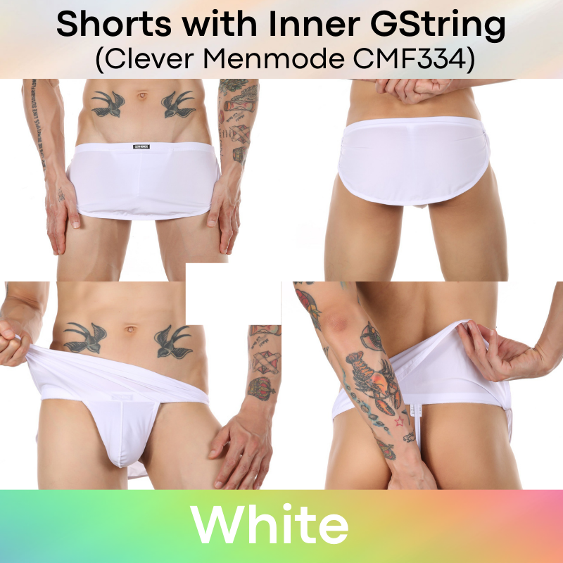 Men's Shorts : High Side Split with Inner GString (Clever Menmode CMF334)