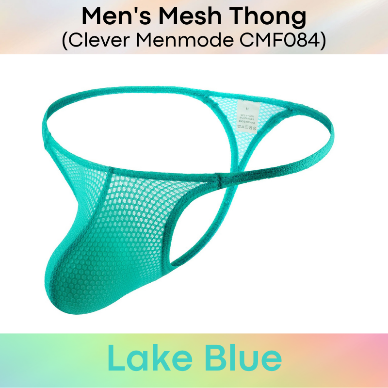 Men's Thong : Textured Mesh Large Pouch Underwear (Clever Menmode CMF084)