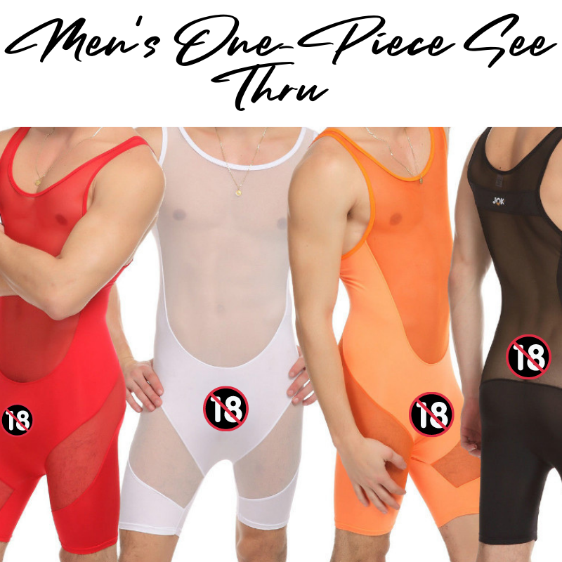 Men's Bodysuit : One-piece Mesh Suit Underwear (JQK320)