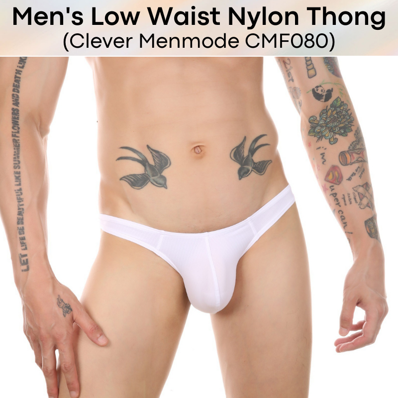 Men's Thong : Low Waist Nylon Thong Underwear (Clever Menmode CMF080)