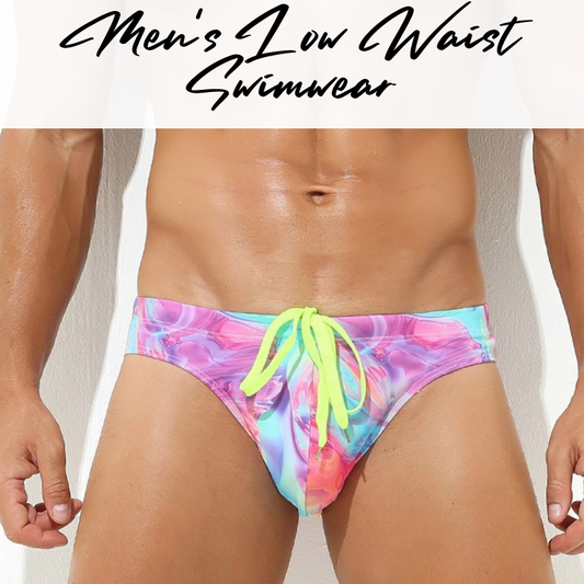 Men's Swimwear : Low Waist Graphical Print Swimtrunks (Karenspace KS1931SJ)