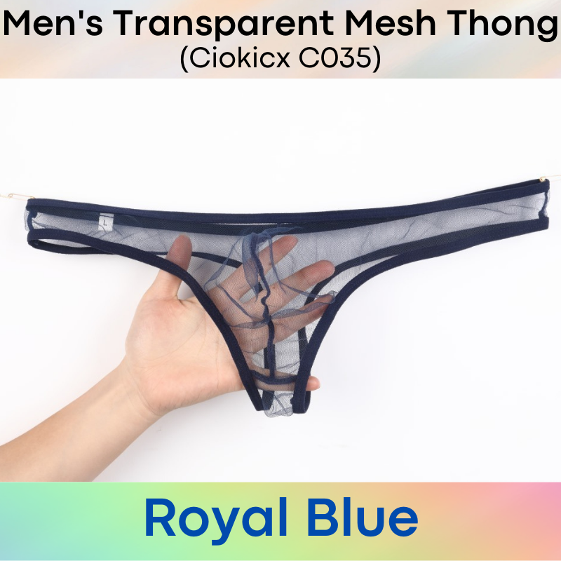 Men's Thong : Almost Transparent Mesh Thong Underwear (Ciokicx C035)