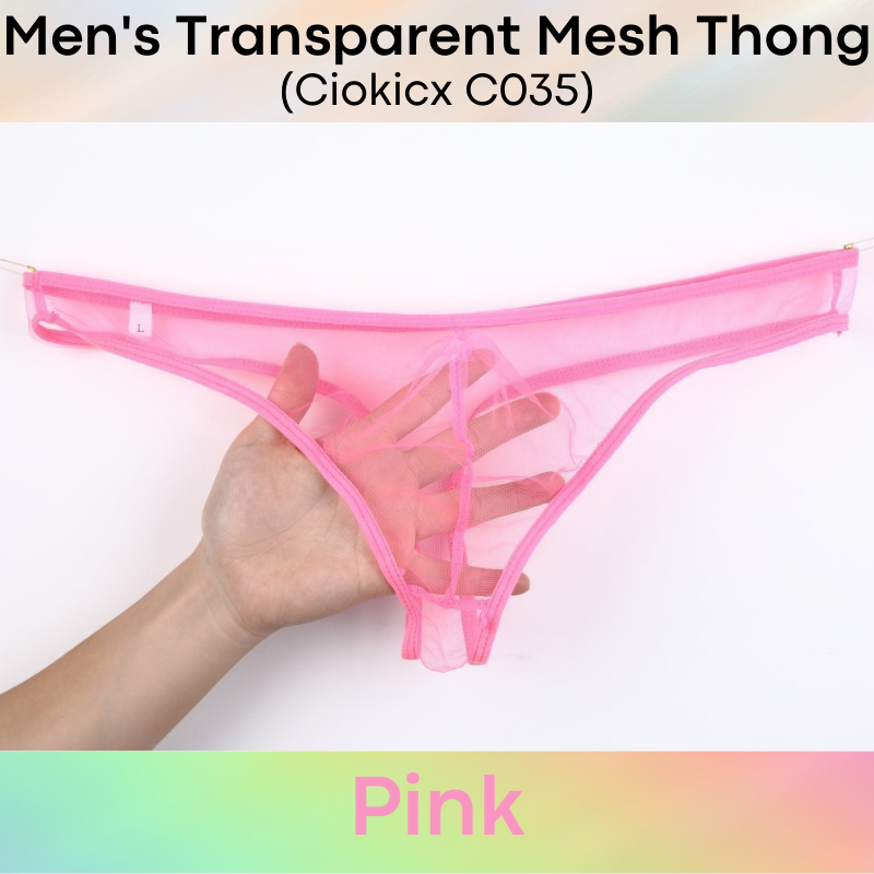 Men's Thong : Almost Transparent Mesh Thong Underwear (Ciokicx C035)