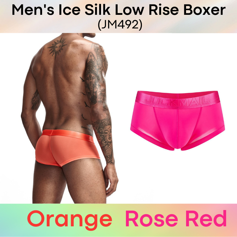 Men's Boxer : Ice Silk Low Rise Underwear (Jockmail JM492)