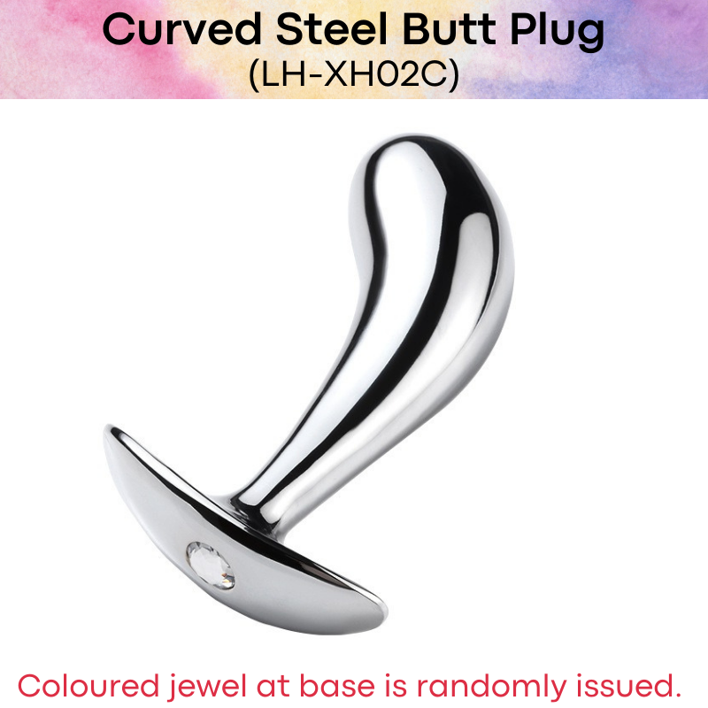 Adult Toy : Curved Stainless Steel Butt Plug (LH-XH02C)